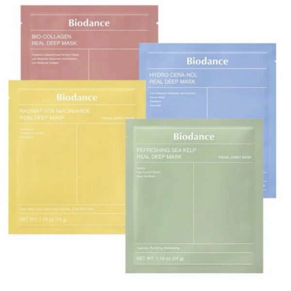 Pack découverte biodance : 💖 4 masques, 4 solutions pour une peau parfaite .